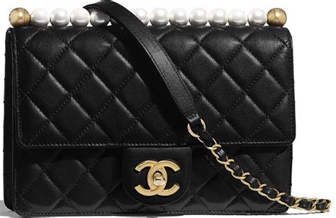 chanel short pearl handle bag|chanel small quilted bag.